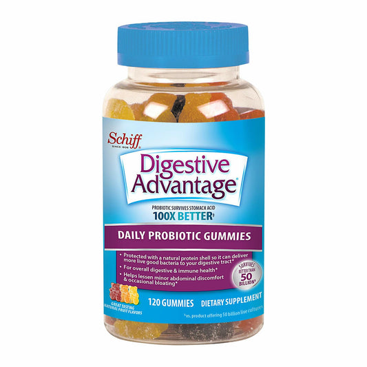 Digestive Advantage Daily Probiotic Natural Fruit Flavor Gummies, Helps Relieve Minor Abdominal Discomfort & Occasional Bloating, Supports Digestive & Immune Health, Cranberry, 120 Count