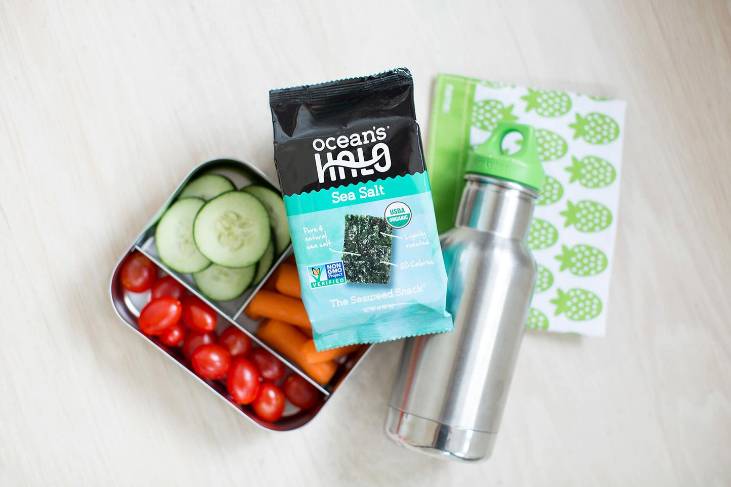 Ocean's Halo Organic Sea Salt Seaweed Snacks, 1 Case (12 Units)