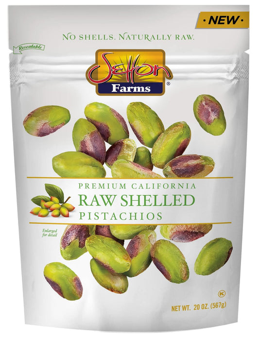 Setton Farms Naturally Raw Shelled Pistachios 20 oz Value Bag, No Shell Pistachios, Non-GMO Project Verified, Certified Gluten Free, Vegan and Kosher, Heart Healthy Snack, 20 Oz (Also perfect for making Dubai Chocolate)