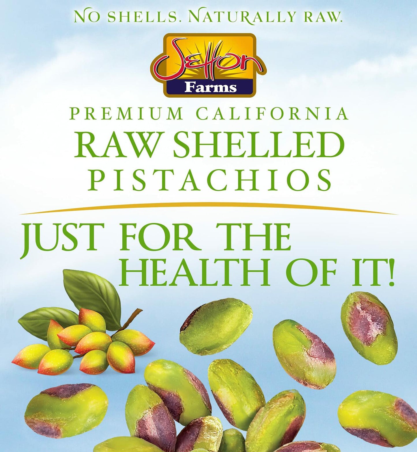 Setton Farms Naturally Raw Shelled Pistachios 20 oz Value Bag, No Shell Pistachios, Non-GMO Project Verified, Certified Gluten Free, Vegan and Kosher, Heart Healthy Snack, 20 Oz (Also perfect for making Dubai Chocolate)