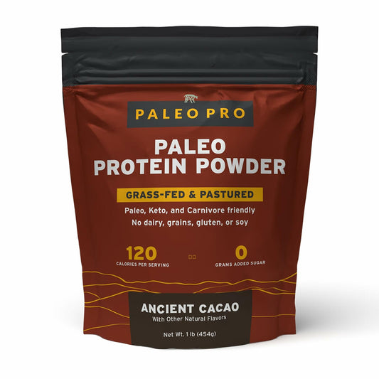 Paleo Pro Beef Protein Powder - Grass Fed Protein Powder Isolate - Pure Animal Based Pastured & Cage-Free | Dairy & Gluten Free, Natural and Clean Proteins for Paleo & Keto - 15 Days Supply (Cacao)