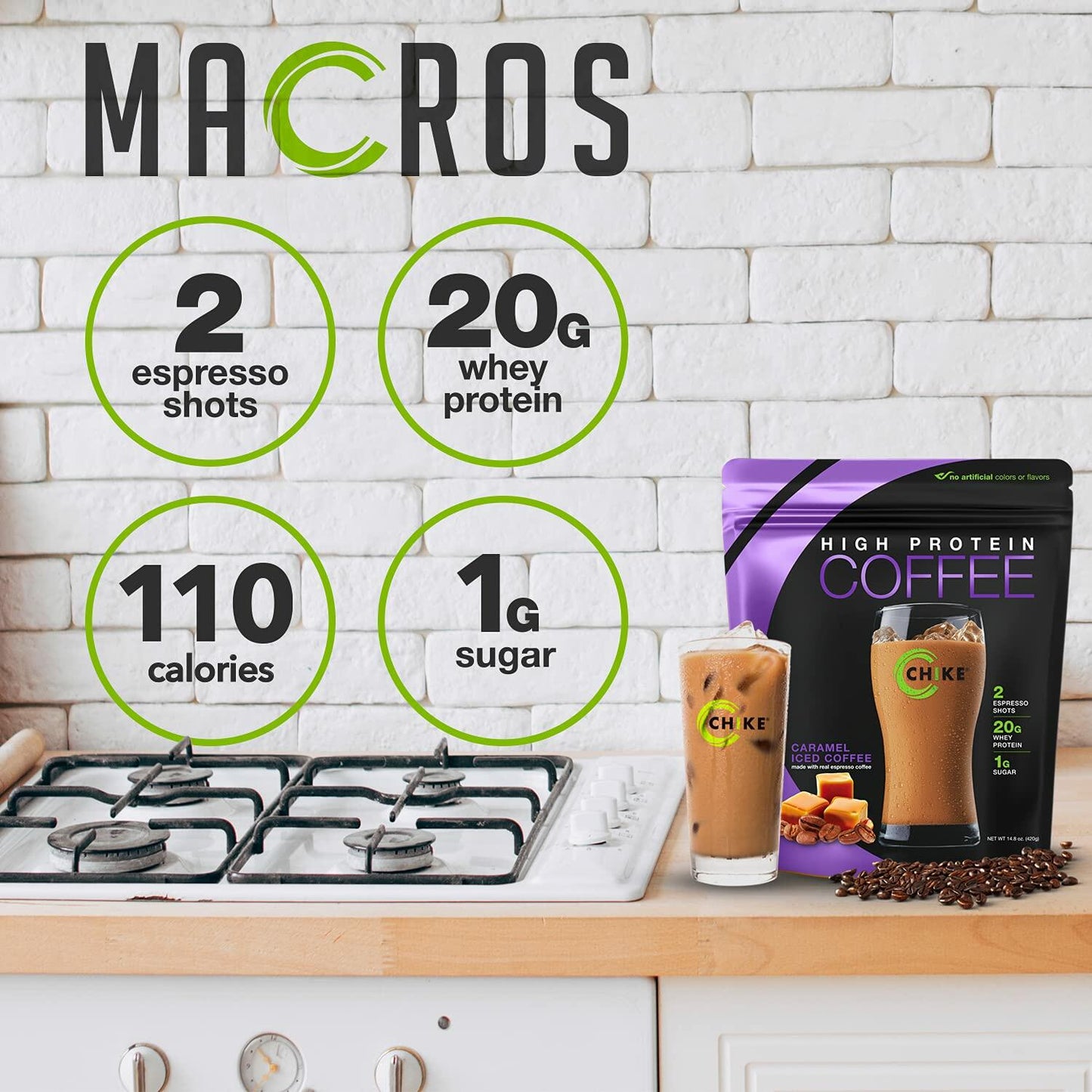 Chike Caramel High Protein Iced Coffee, 20 G Protein, 2 Shots Espresso, 1 G Sugar, Keto Friendly and Gluten Free, 14 Servings (14.3 Ounce)