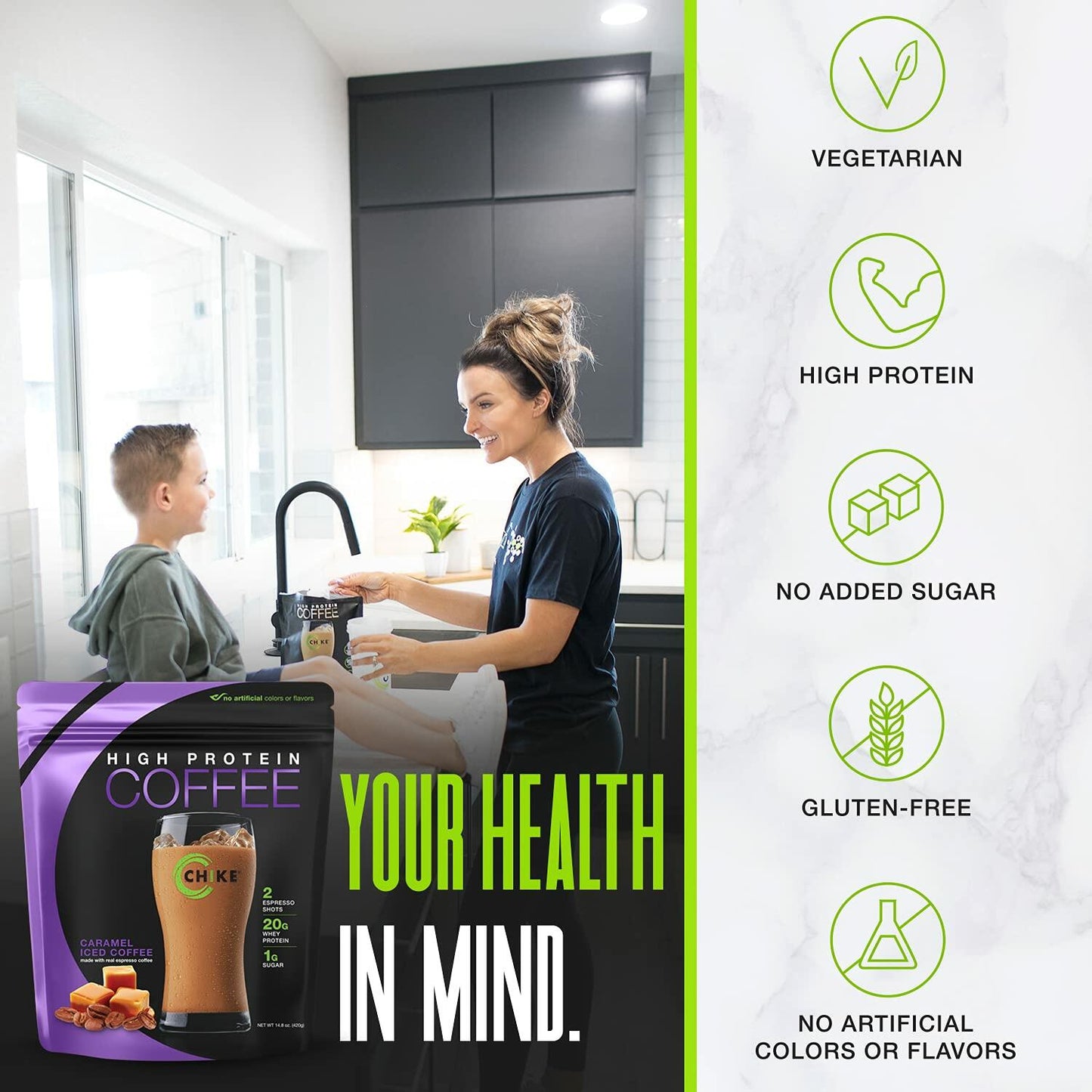 Chike Caramel High Protein Iced Coffee, 20 G Protein, 2 Shots Espresso, 1 G Sugar, Keto Friendly and Gluten Free, 14 Servings (14.3 Ounce)