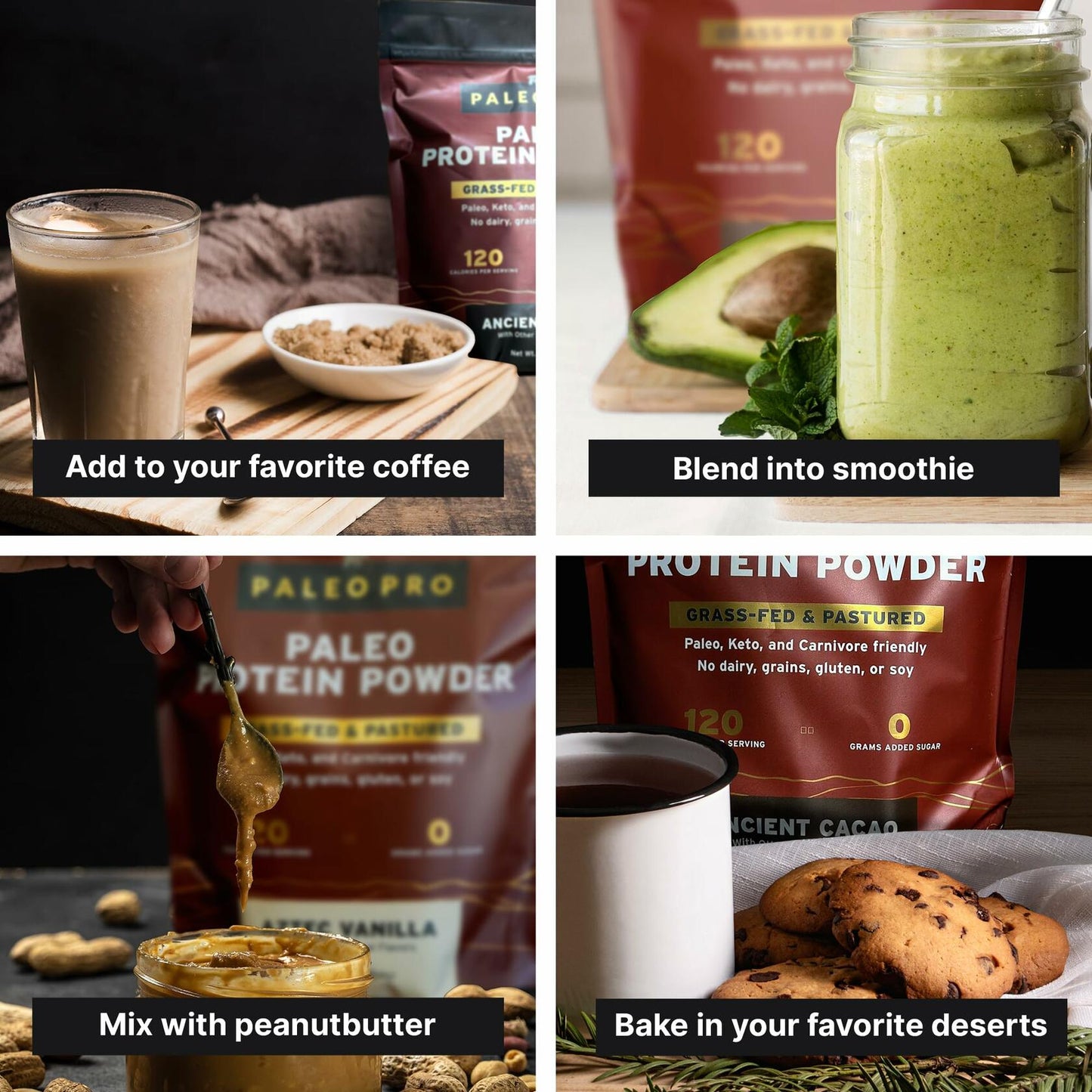 Paleo Pro Beef Protein Powder - Grass Fed Protein Powder Isolate - Pure Animal Based Pastured & Cage-Free | Dairy & Gluten Free, Natural and Clean Proteins for Paleo & Keto - 15 Days Supply (Cacao)