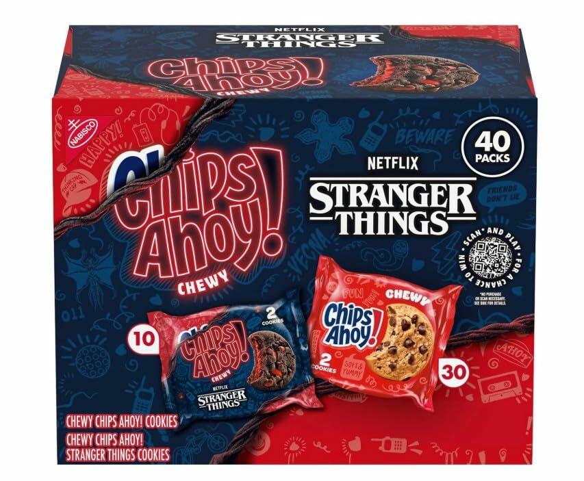 Nabisco Chips Ahoy Chewy and Stranger Things Cookies Variety Pack, 40 pk.