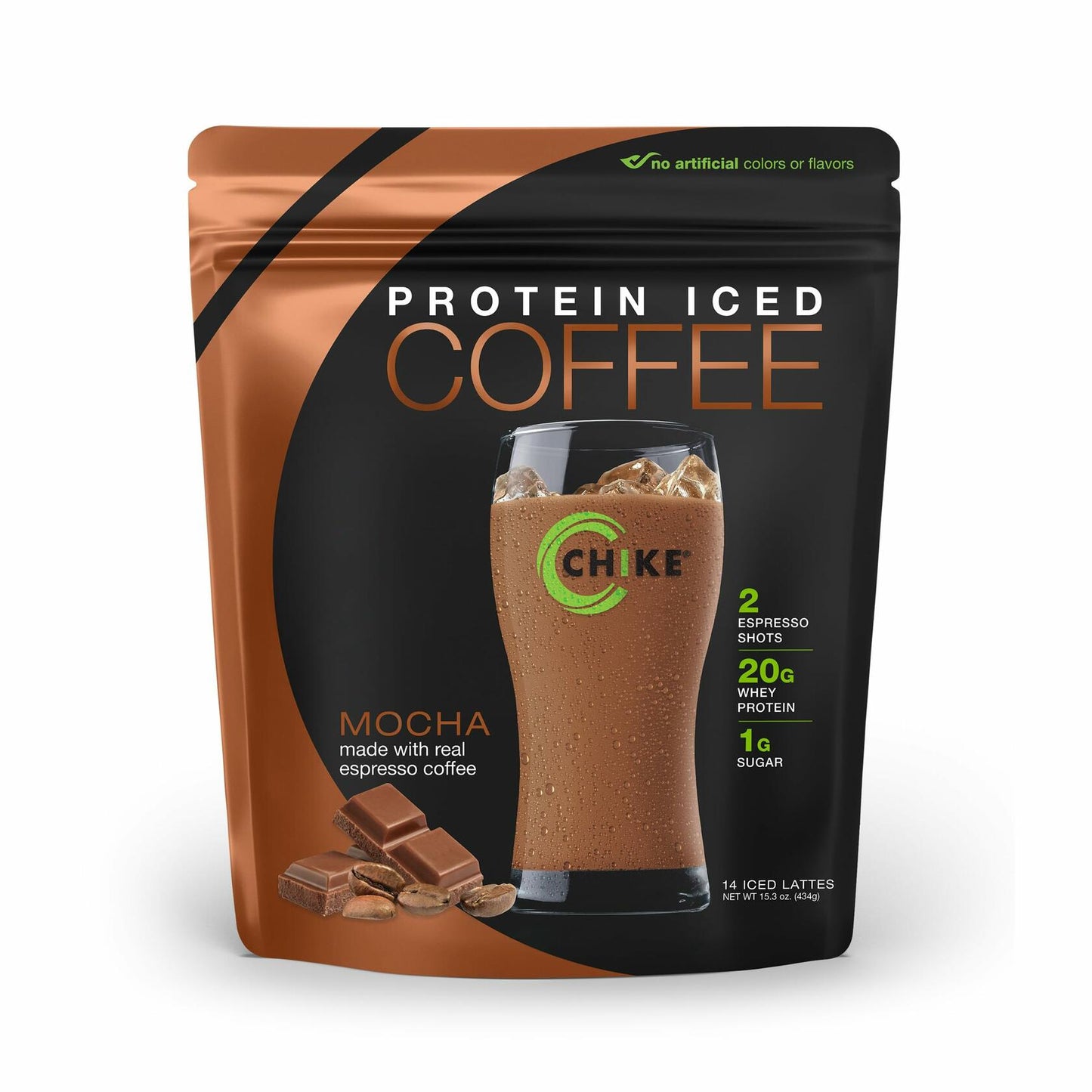 Chike Mocha High Protein Iced Coffee, 20 G Protein, 2 Shots Espresso, 1 G Sugar, Keto Friendly and Gluten Free, 14 Servings (15.3 Ounce)