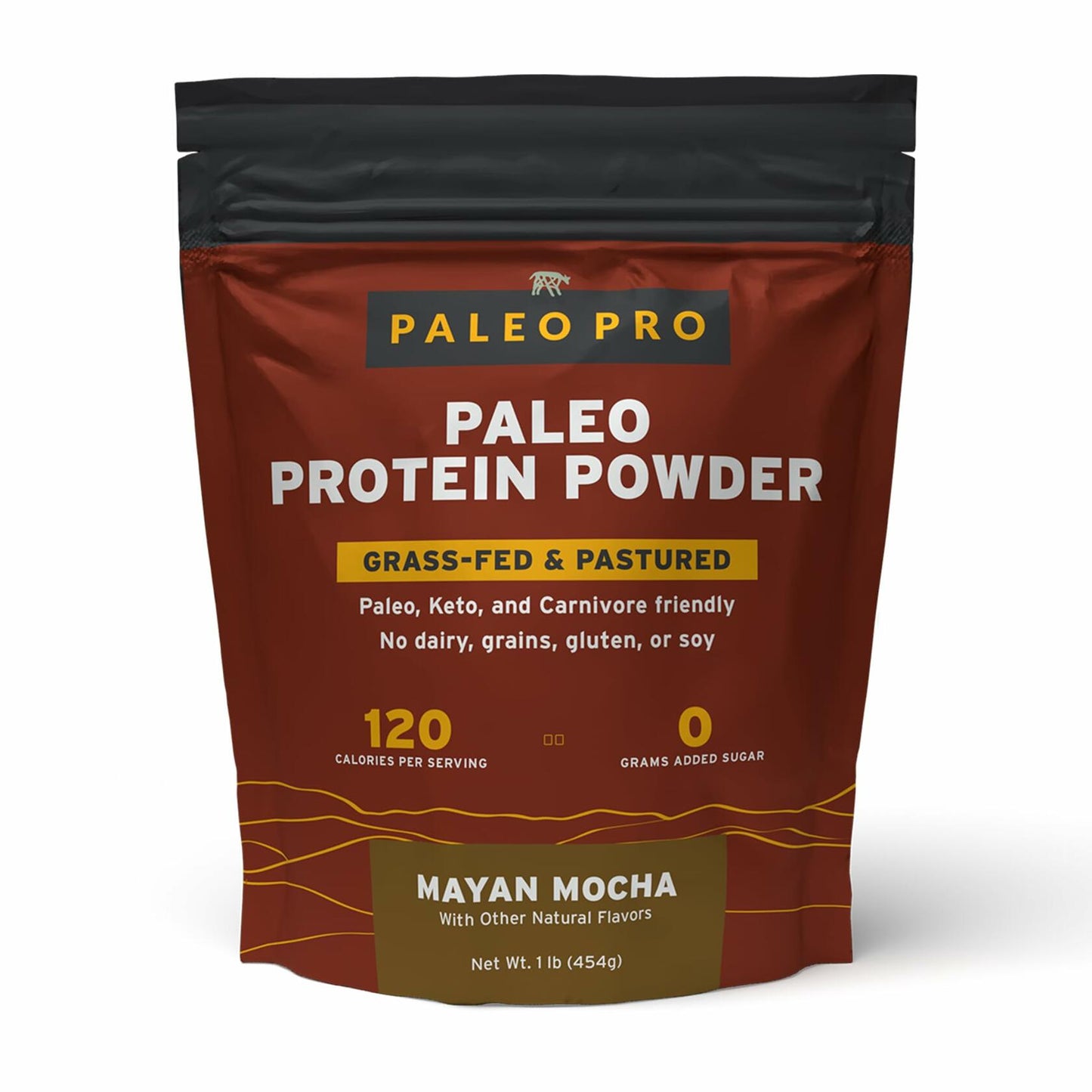 PaleoPro Protein Powder, Gluten, Dairy, Whey, and Soy Free - No Added Hormones, Pastured Grass-fed Beef, Minimally Processed Paleo Ingredients, 1lb/454g, About 15 Servings, Mayan Mocha