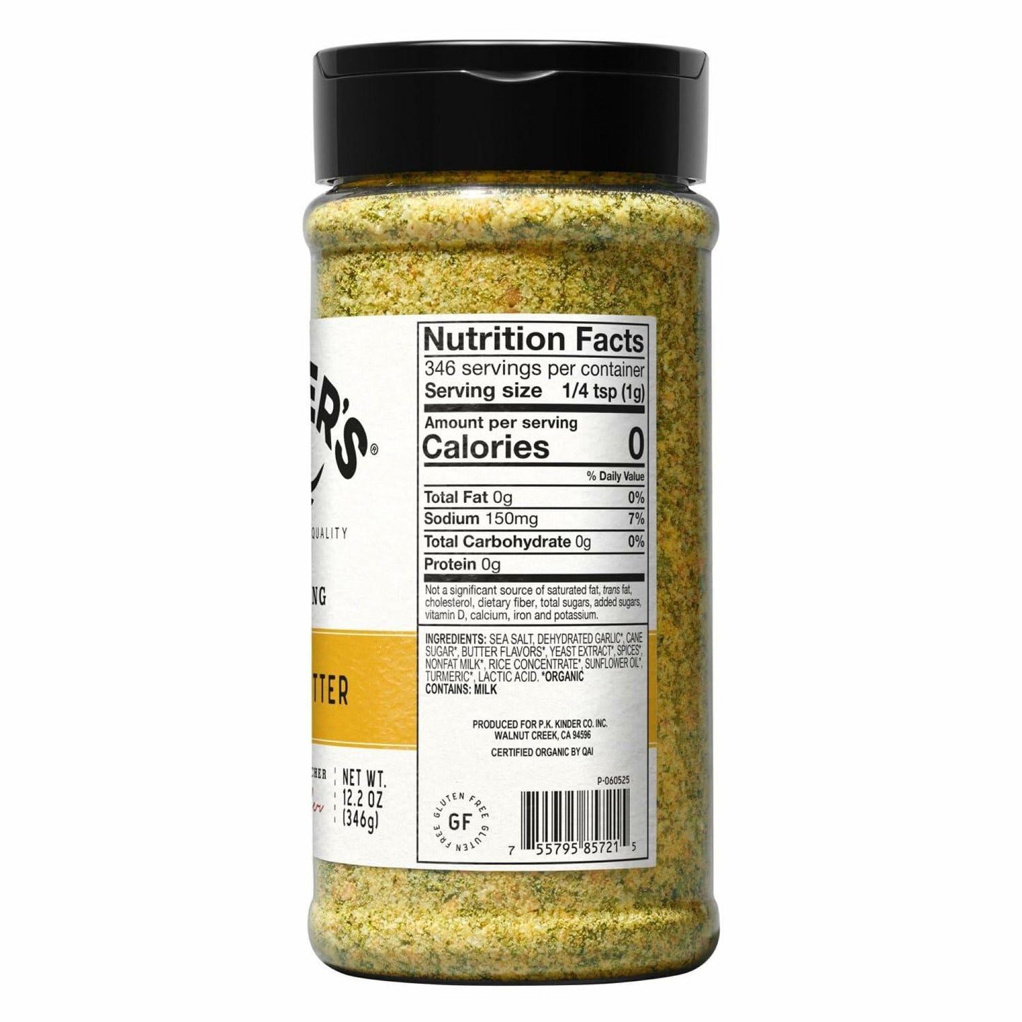 Kinder's Organic Garlic Butter Seasoning, 12.2 Ounce