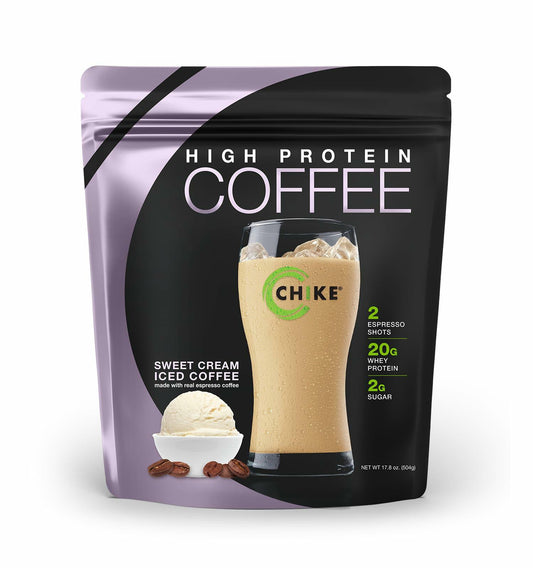 Chike Sweet Cream High Protein Iced Coffee, 20 G Protein, 2 Shots Espresso, 2 G Sugar, Keto Friendly and Gluten Free, 14 Servings (17.8Ounce)