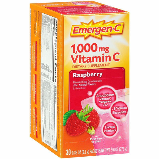 Emergen-C, Raspberry, 30 Count 1000mg - Pack of 3