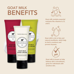 Dionis Goat Milk Skincare Assorted Scented Hand Cream 3 Pack, 2.5oz Travel Size Self Care Moisturizing Lotion For Women, Vitamins & Minerals Hydrate Dry Skin - Cruelty Free, Paraben Free