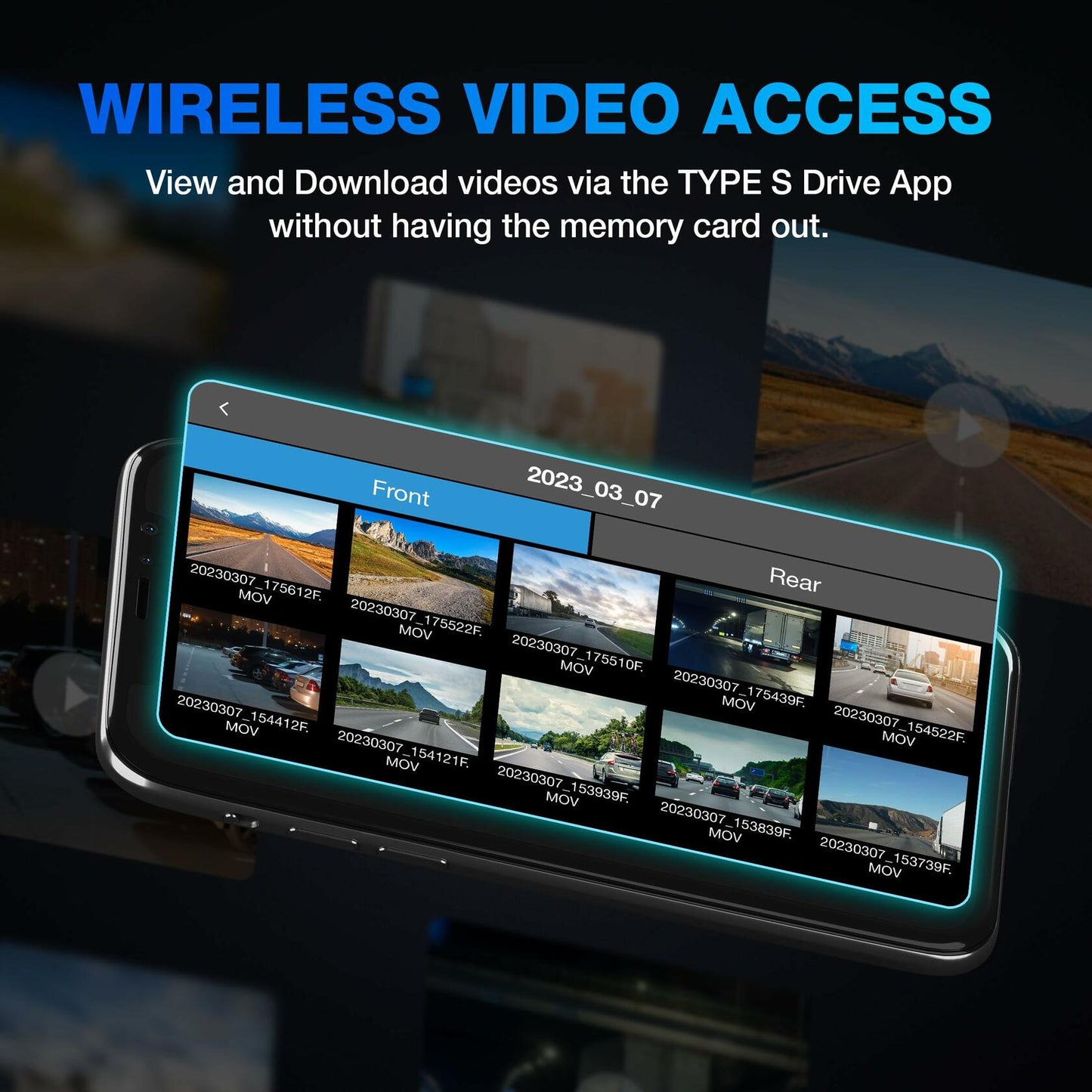 Type S T402 4K Dual View 2-Channel Dash Cam with Adaptive AI-Powered Driver Assistance and 1080p Interior Surveillance Cam