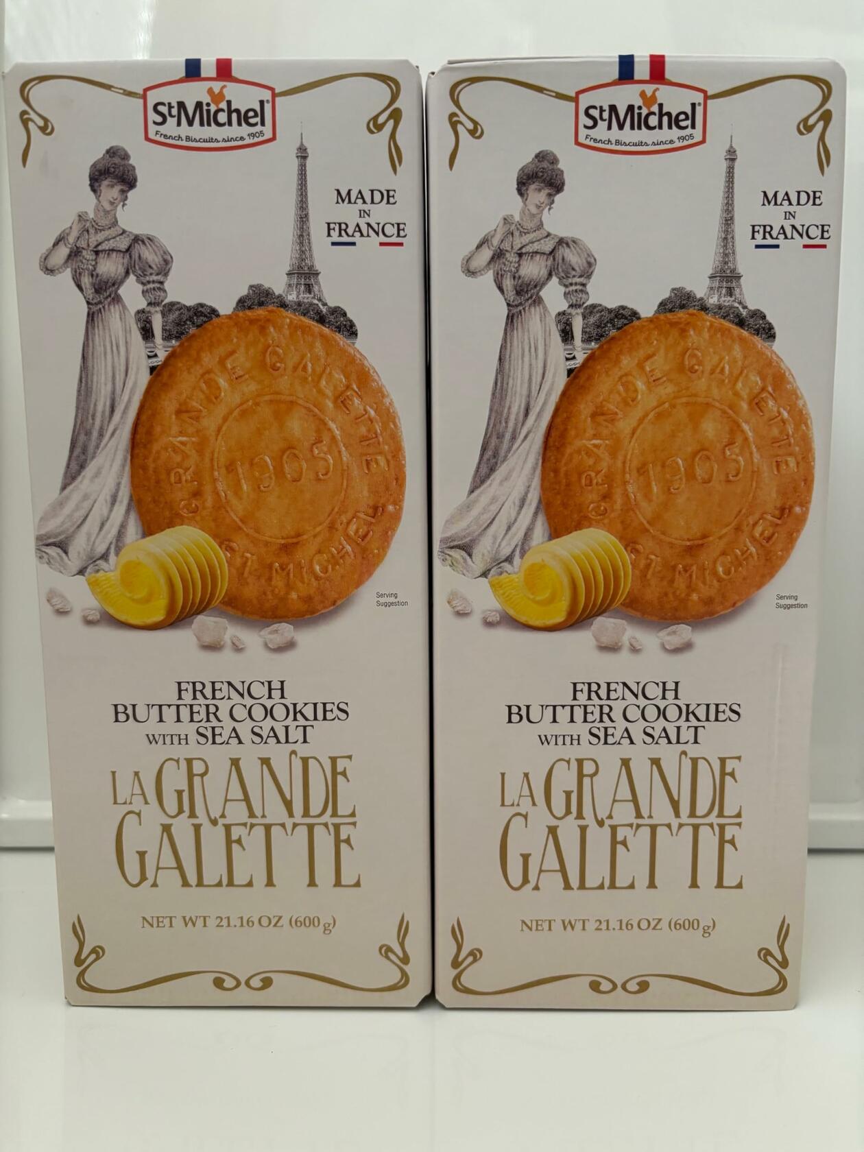 St Michel French Butter Cookies La Grande Galette 21.6oz 600gr (Two Boxes)