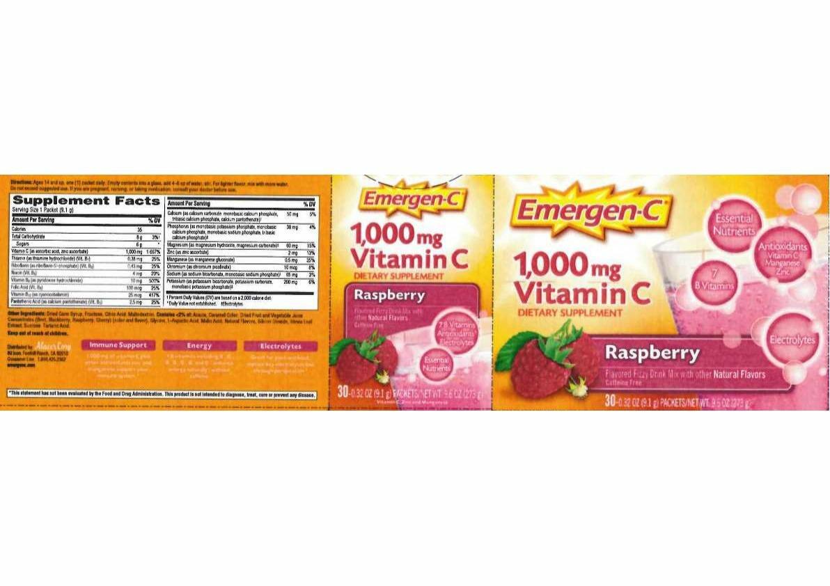Alacer Emergen-C 1000 MG Vitamin C - Raspberry