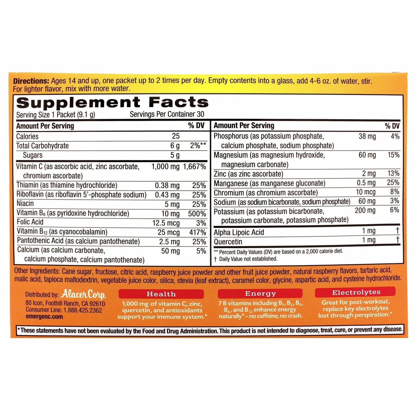 Emergen-C Raspberry 30 Packets