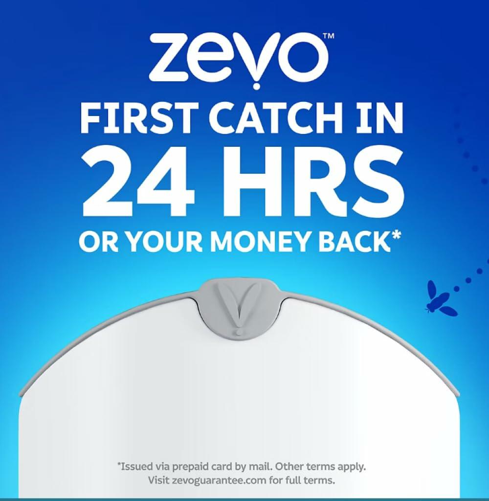 Zevo MAX Bug Catcher & Fly Trap for Indoor- Flying Insect Trap for Gnat, House & Fruit Flies - Use in Any Room - No-Mess Disposal (2 Device & 6 Cartridges)