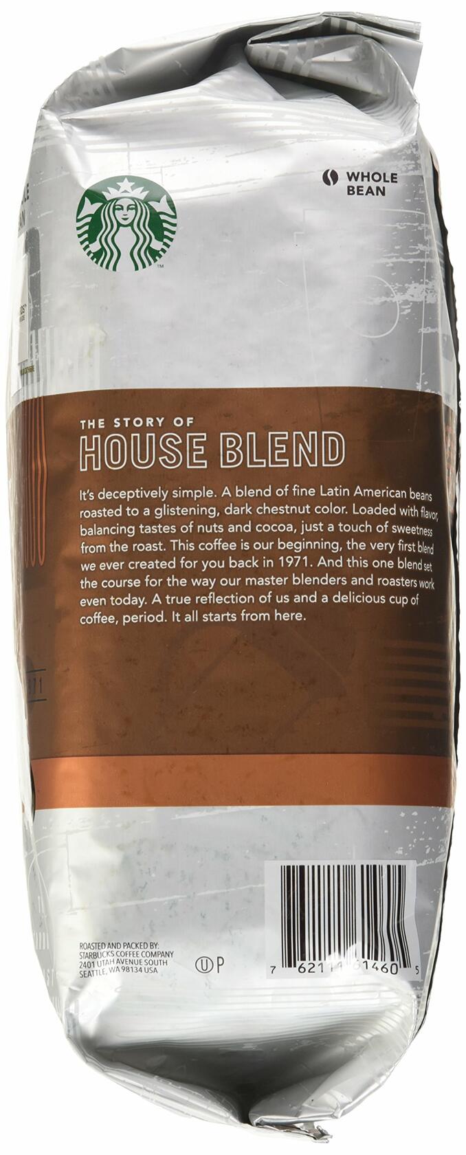 Starbucks House Blend Whole Bean Coffee, 40 Ounce