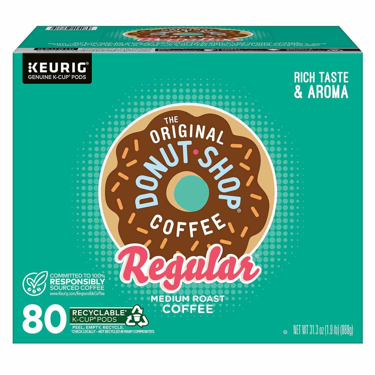 Regular Donut Shop Coffee K-Cups, 80 per Carton by KEURIG DR PEPPER