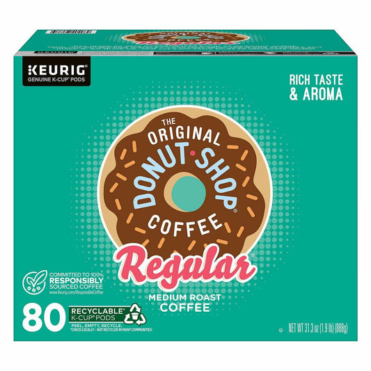 Regular Donut Shop Coffee K-Cups, 80 per Carton by KEURIG DR PEPPER