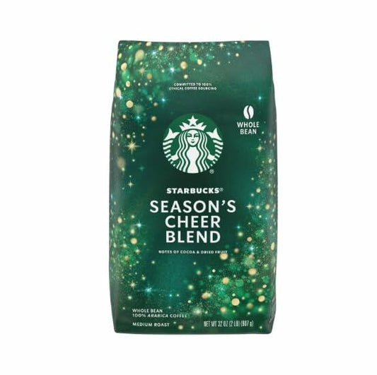 Starbucks Coffee Season Cheer Blend � Whole Bean 100% Arabica, Notes of Cocoa & Dried Fruit, Holiday Special, 32 oz Bag