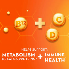 Metamucil Fizzy Fiber Supplement + Metabolism, Plant Based Psyllium Fiber Powder with B12 for Metabolism of Fats and Proteins, Daily Supplement for Regularity, Citrus Flavored Sugar-Free, 130 Serving