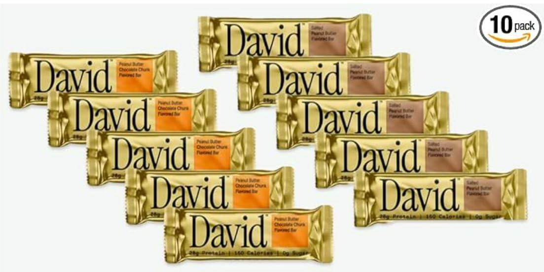 5 David Salted Peanut Butter & 5 Peanut butter Chocolate Chunk (Total 10 packs)