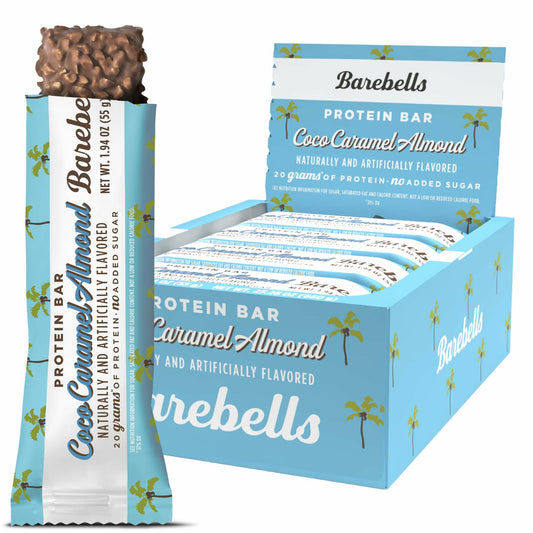 Barebells Protein Bars Coconut Caramel Almond - 12 Count, 20g High Protein Treats - Chocolate Nutrition Bar with 1g Total Sugars - On-The-Go Breakfast or Post-Workout Snack