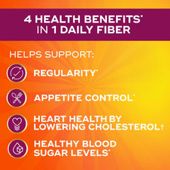 Metamucil 4-in-1 Psyllium Husk Fiber Supplement, Real Sugar, 114 tablespoons, Orange Flavored, Daily Fiber Powder for Digestive Health, made with Plant-Based Psyllium Husk Fiber