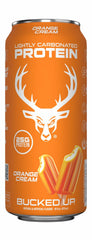 Bucked Up Lightly Carbonated Protein Soda | 25g Whey Isolate - Zero Sugar, Low Calorie, Caffeine Free, Clean Drink | Sparkling Protein Soda - 12 Pack, 16 oz Cans (Orange Cream)