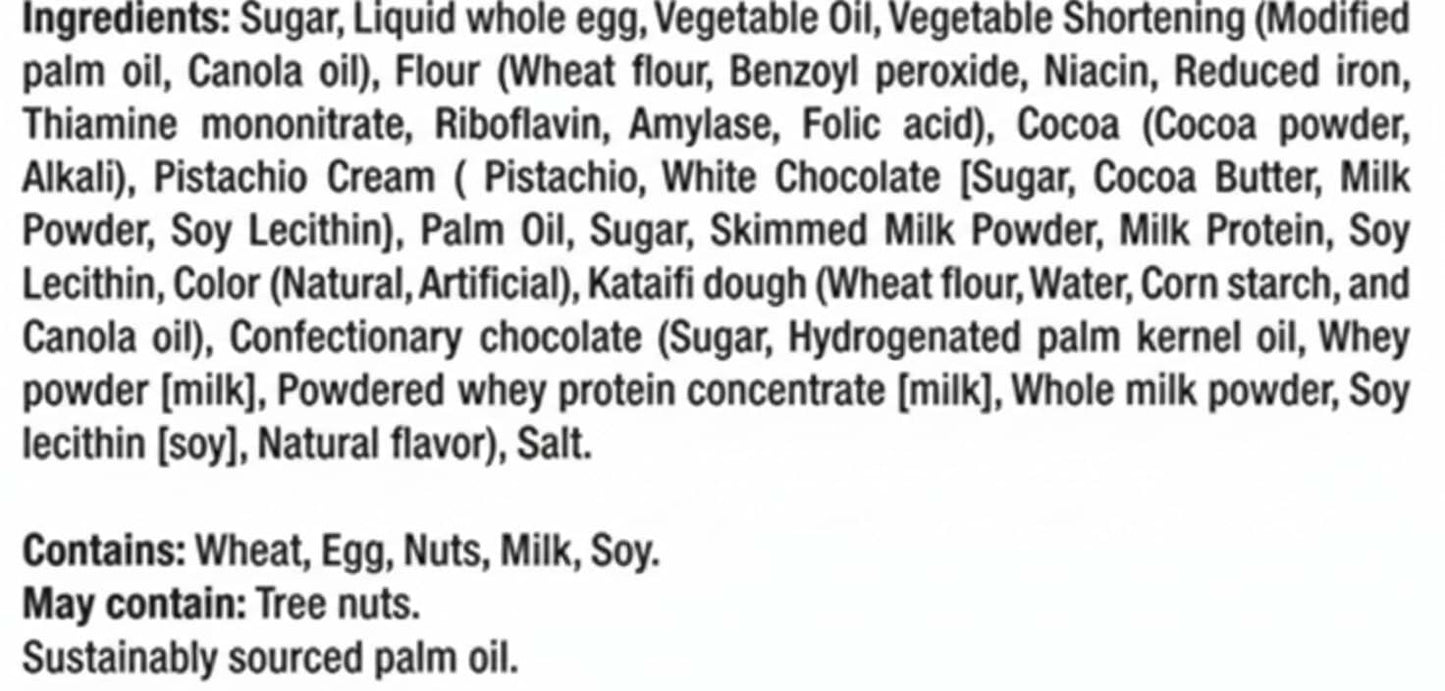 Dubai Style Chocolate Brownie with Real Pistachio, Individually Wrapped Treats - 10 Count Box