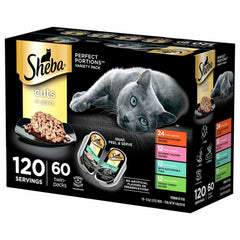 Sheba Perfect Portions Wet Cat Food Trays, Variety Pack, 2.6 Ounce (60 Count)