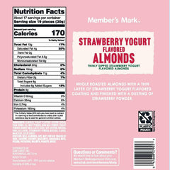 Member's Mark Strawberry Yogurt Flavored Almonds, 17.5 Ounces, Resealable Bag