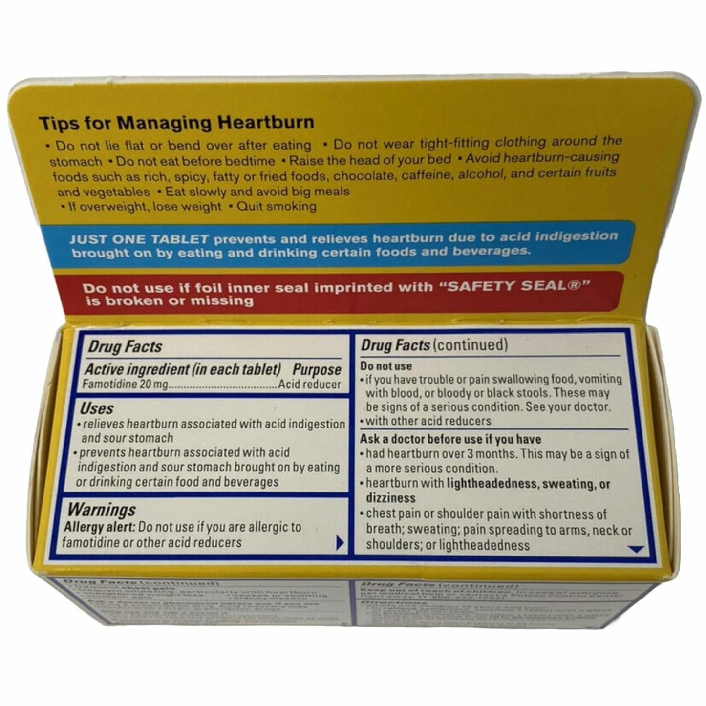 CSC 24 - Convenient 2 Pack Pepcid AC Maximum Strength Acid Reducer Prevent Relieves Heartburn Famotidine Tablets 20mg - 2 Pack of 50 Tablets (100 Tablets Total)