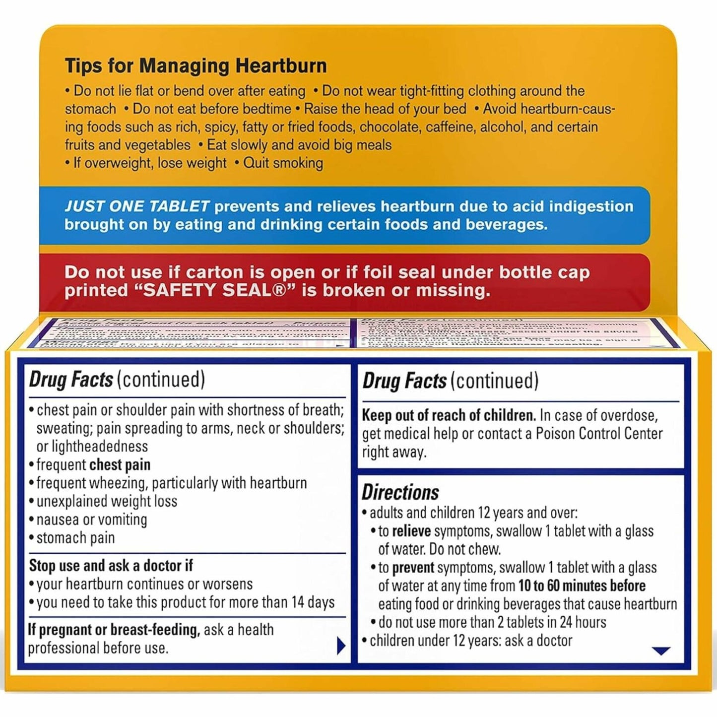 CSC 24 - Convenient 2 Pack Pepcid AC Maximum Strength Acid Reducer Prevent Relieves Heartburn Famotidine Tablets 20mg - 2 Pack of 50 Tablets (100 Tablets Total)