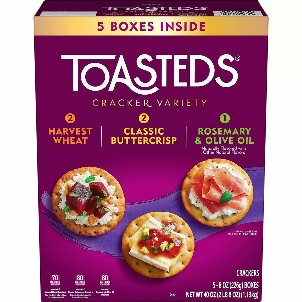 Toasteds variety Pack Crackers 40 OZ