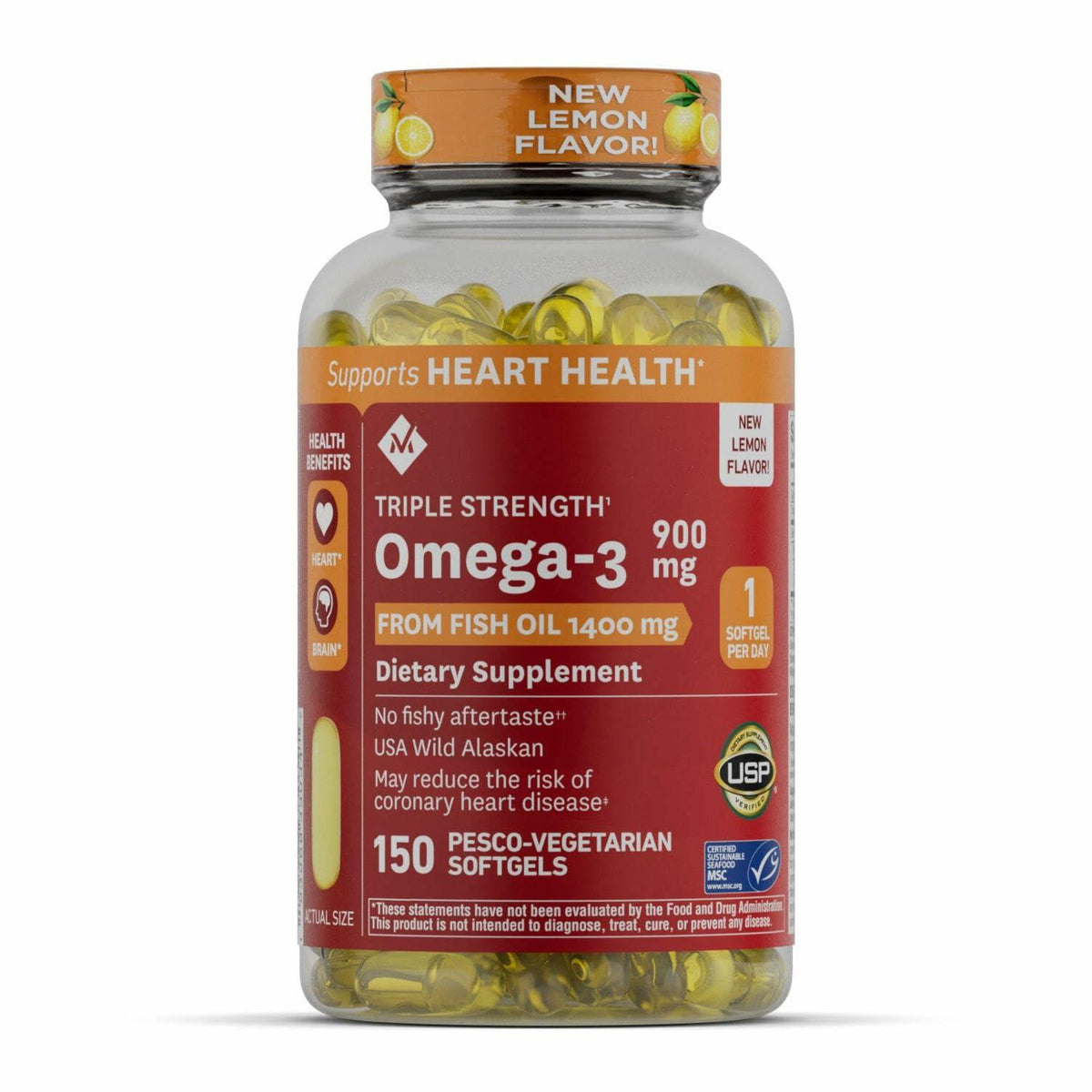 Member's Mark Triple Strength Fish Oil Softgels, 900mg (150 Count)