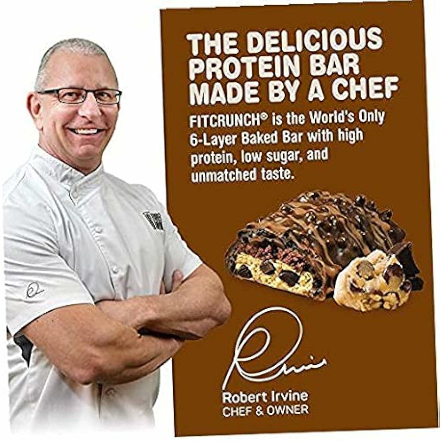 Chef Robert Irvine's FITCRUNCH High Protein Bars Variety, 1.62 Ounce (18 Count)
