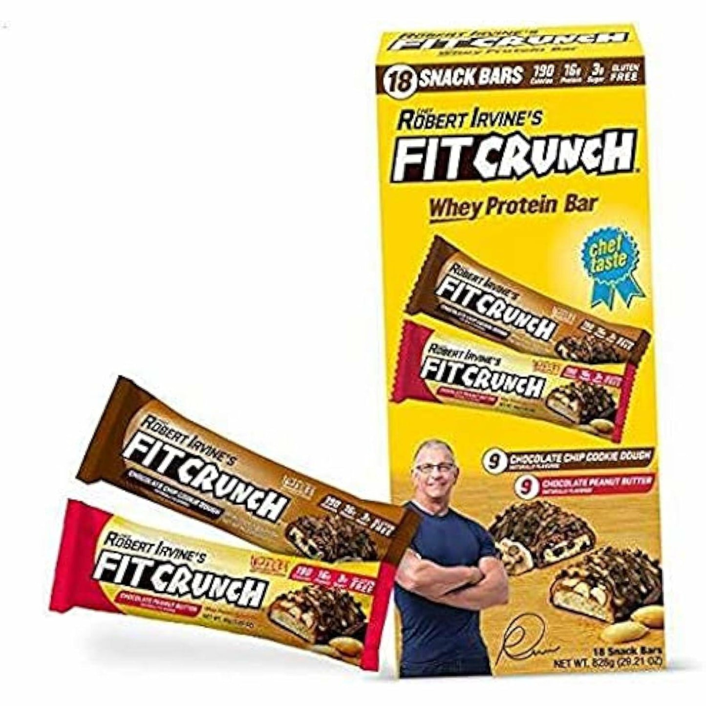 Chef Robert Irvine's FITCRUNCH High Protein Bars Variety, 1.62 Ounce (18 Count)