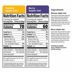 Little Brainiac Variety Pack Breakfast Blend Organic Fruit & Oat Toddler Pouches, Banana Apple Oat & Apple Berry Oat with Omega-3s DHA/EPA & Choline, Clean Label, BPA-Free, Non-GMO, 3.5 oz, Pack of 12