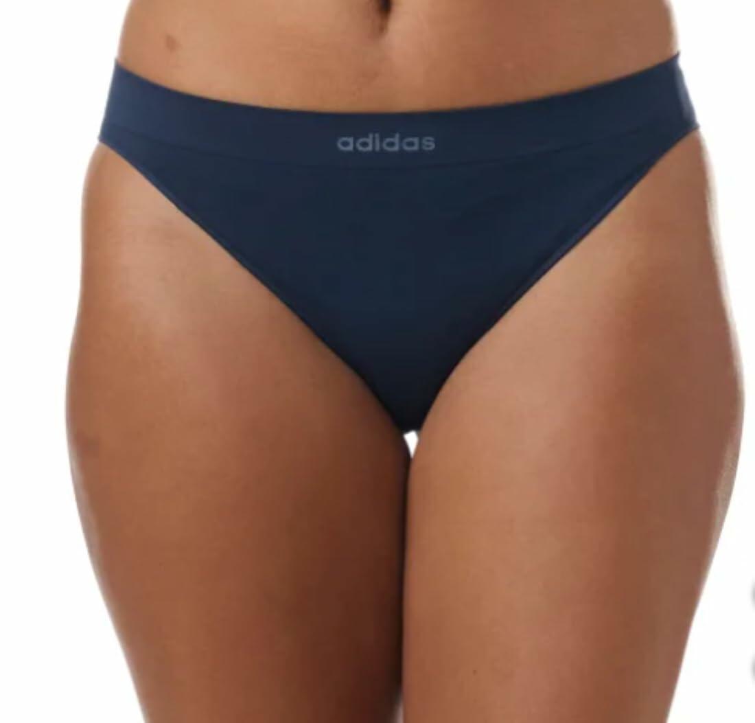 adidas womens Seamless Bikini Underwear 4-pack (US, Alpha, Large, Regular, Regular, Multi Black)