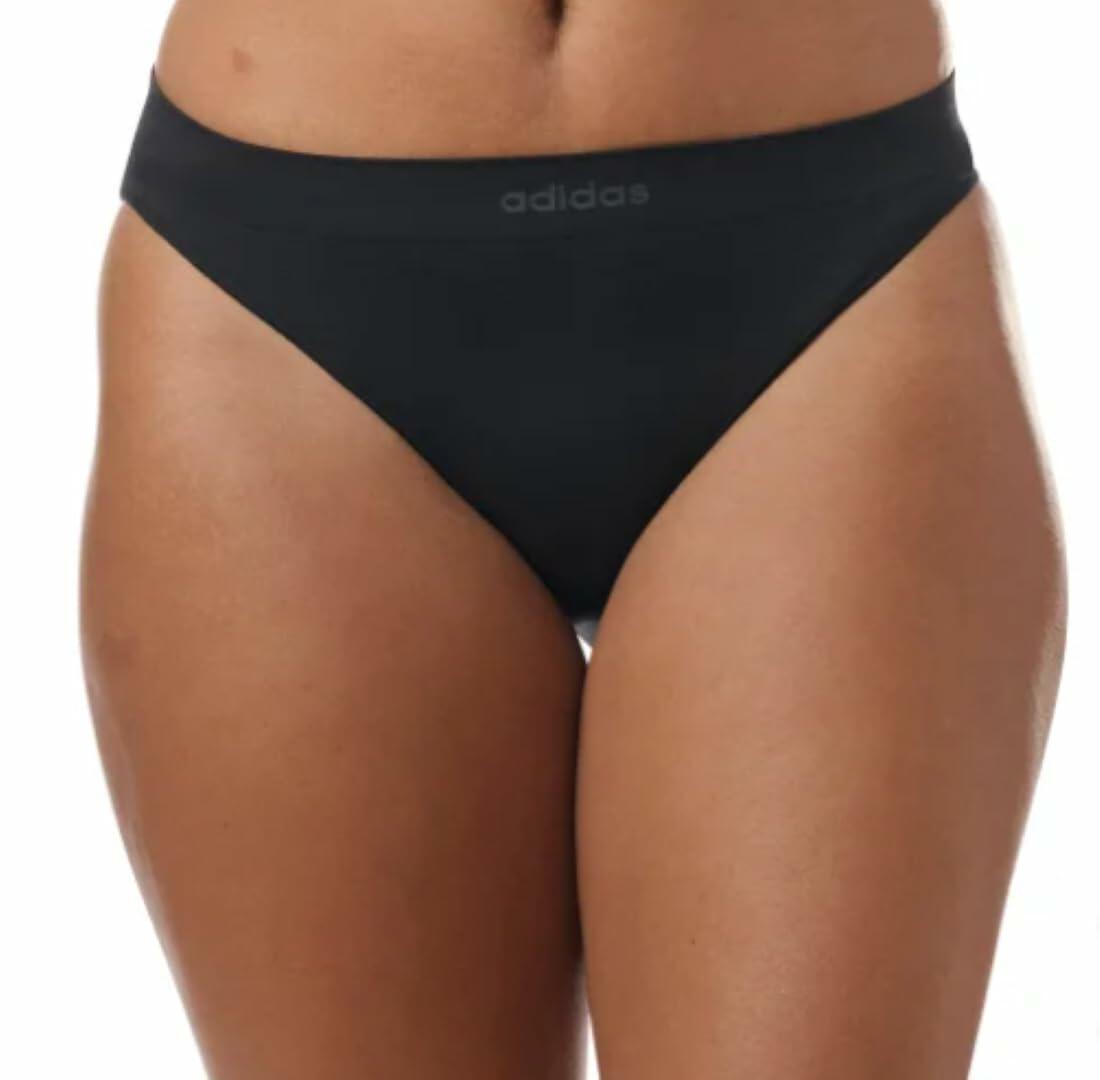 adidas womens Seamless Bikini Underwear 4-pack (US, Alpha, Large, Regular, Regular, Multi Black)