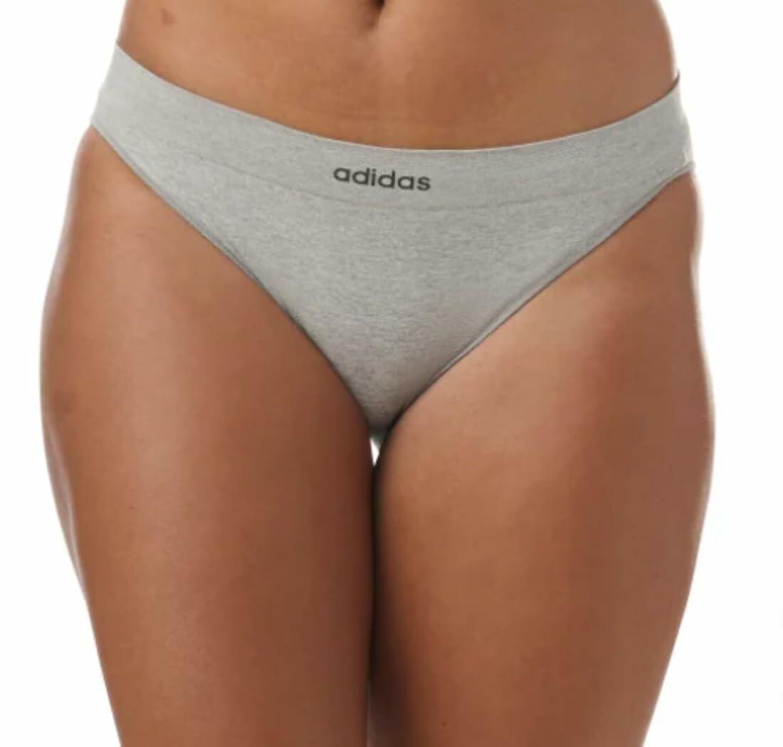 adidas womens Seamless Bikini Underwear 4-pack (US, Alpha, Large, Regular, Regular, Multi Black)