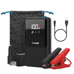 Type S Dynamic Classic DC10 Car Battery Jump Starter Portable Power Bank 500A Jump Starter Battery Pack for 6L Gas Engines / 4L Diesel with USB-C USB-A Outputs, incl Jumper Cable