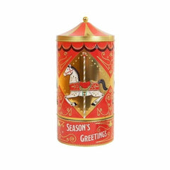 Rotatings Musical Carousel Holiday Tin, Belgian Chocolate Pearls, Season's Greetings Design, 8.11oz Decorative Container