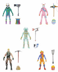 Fortnite Action Figure 5-Pack Set with Virtual Items, Deep Frost Wrap, Leviathan, DJ Yonder, Jonesy, Rabbit Raider, 15 Pieces, Ages 8+