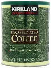 Kirkland Signature 100% Colombian Dark Roast Decaffeinated Ground Coffee - 1.36kg