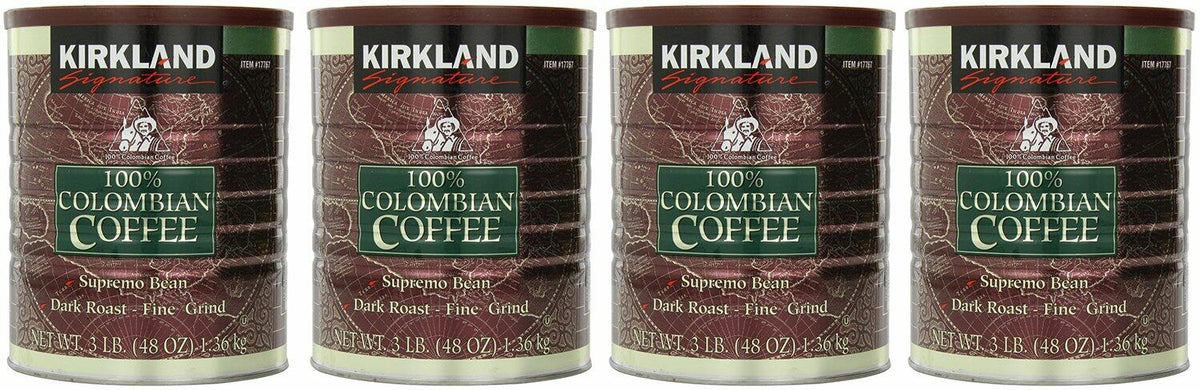 Kirkland Signature, Colombian ncZFD Coffee Supremo Bean 3 Pounds (Pack of 4)