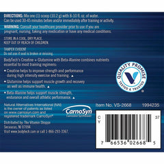 BODYTECH Creatine + Glutamine with Beta-Alanine - Advanced Performance Formula - Supports Strength, Recovery & Endurance (10.8 oz, 30 Servings)