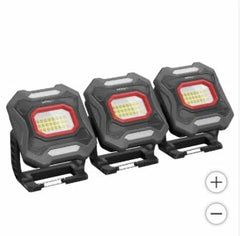 Infinity X1 Rechargeable Worklights, 2000 Lumens, 18 Hour Runtime, USB-C Charging, Not Water Resistant, 3 Pack