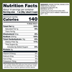 Member's Mark Organic Popcorn with Extra Virgin Olive Oil and Sea Salt, Gluten Free, 14 oz 1 Bag